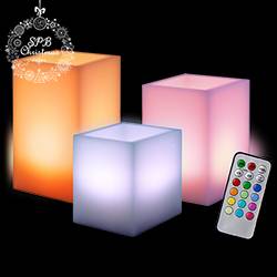 Набор светодиодных свечей на батарейках (3 свечи: 90мм, 127мм, 150мм, воск, RGB, ПДУ)