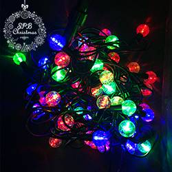 Уличная гирлянда с насадками «Стеклянные шарики» (60LED, 10м, d20мм, IP65, черный провод каучук)
