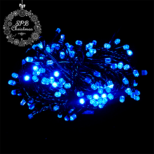 Уличная светодиодная гирлянда нить «Кристалл» (180LED, 17м, IP54, черный провод) синий