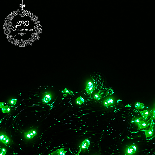 Светодиодная гирлянда Нить 70LED (7м,черная) зеленый
