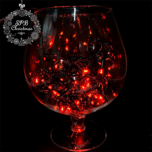 Светодиодная гирлянда Нить 70LED (7м,черная) красный