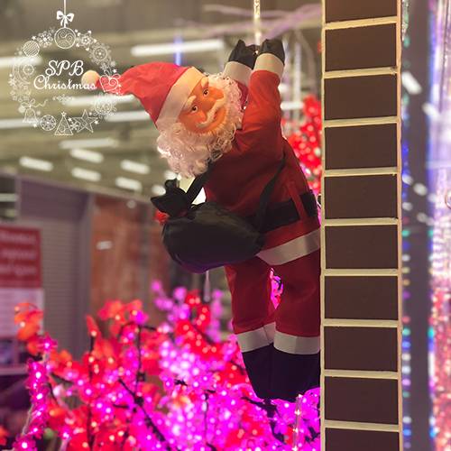 Объемная световая фигура «Дед Мороз на светящемся тросе» (60см)