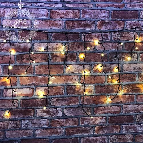 Уличная светодиодная гирлянда бахрома (100LED, 2х0,55м, IP54, черный провод каучук) синий