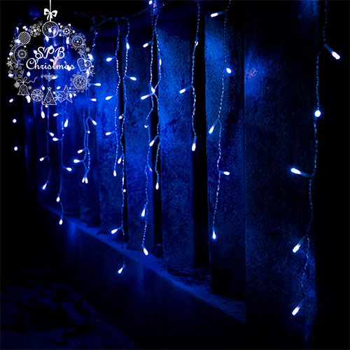 Светодиодная гирлянда бахрома (120LED, 3х0,70м) синий