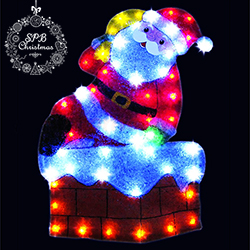 Панно светодиодное «Дед Мороз на трубе» (81х60см, 50LED, IP44, уличное, EVA)