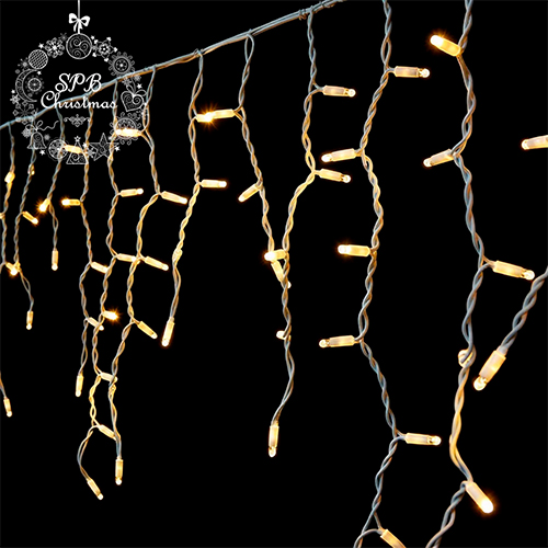 Уличная гирлянда бахрома PREMIUM (120LED, 3х0,6м, IP67, белый провод каучук) теплый белый