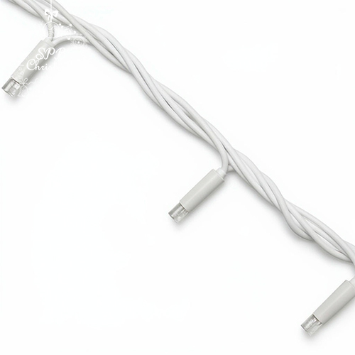 Уличная светодиодная гирлянда нить (100LED, 10м, IP65, белый провод каучук) теплый белый