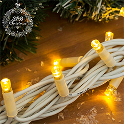 Уличная светодиодная гирлянда нить (100LED, 10м, IP65, белый провод каучук) теплый белый