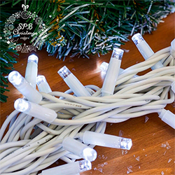 Уличная светодиодная гирлянда нить (100LED, 10м, IP65, белый провод каучук) белый