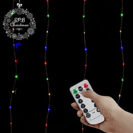 Светодиодная гирлянда занавес «Роса» (200LED, 3х2м, 3,5в) разноцветная