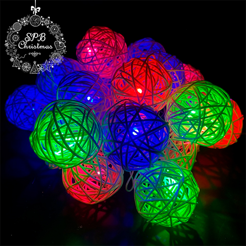 Светодиодная гирлянда «Ротанговые шарики» RGB