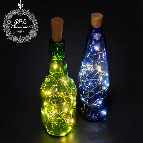 Светодиодная гирлянда «Пробка» на батарейках (20LED, 2м, батарейки в комплекте) теплый белый