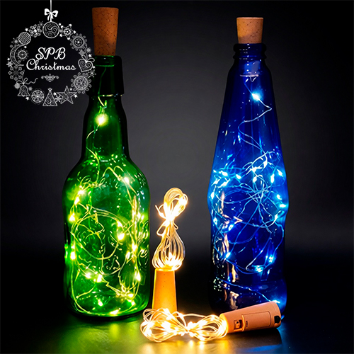 Светодиодная гирлянда «Пробка» на батарейках (20LED, 2м, батарейки в комплекте) теплый белый