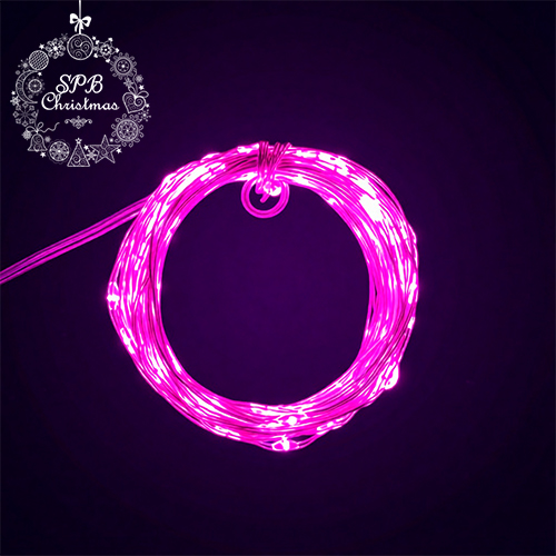 Светодиодная гирлянда нить «Роса» от USB (100LED, 10м) розовый