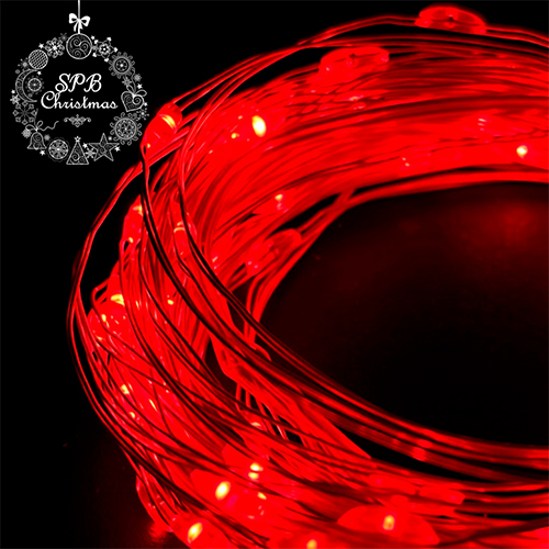 Светодиодная гирлянда нить «Роса» от USB (100LED, 10м) красный