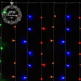 Светодиодная гирлянда штора-занавес 320LED (3х2м) разноцветная