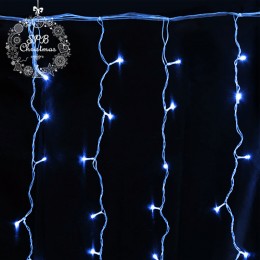 Светодиодная гирлянда штора-занавес 96LED (1,2х1,2м) синий