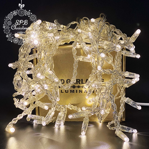 Уличная светодиодная гирлянда бахрома (100LED, 3х0,6м, IP65, прозрачный провод) белый