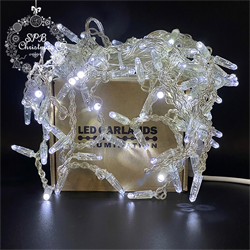 Уличная светодиодная гирлянда бахрома (100LED, 3х0,6м, IP65, прозрачный провод) белый