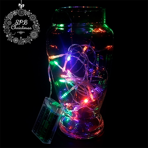 Светодиодная гирлянда нить на батарейках (30LED, 3м) разноцветная