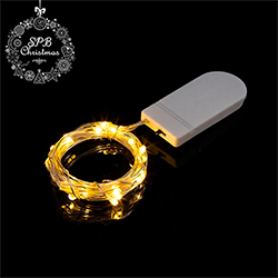 Светодиодная гирлянда нить «Роса - мини» на батарейках (20LED, 2м)  теплый белый