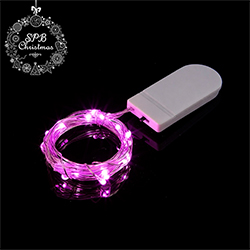 Светодиодная гирлянда нить «Роса - мини» на батарейках (20LED, 2м) фиолетовый