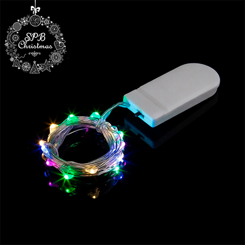 Светодиодная гирлянда нить «Роса - мини» на батарейках (20LED, 2м) разноцветная