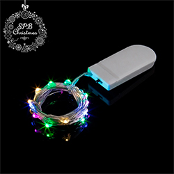 Светодиодная гирлянда нить «Роса - мини» на батарейках (20LED, 2м) разноцветная