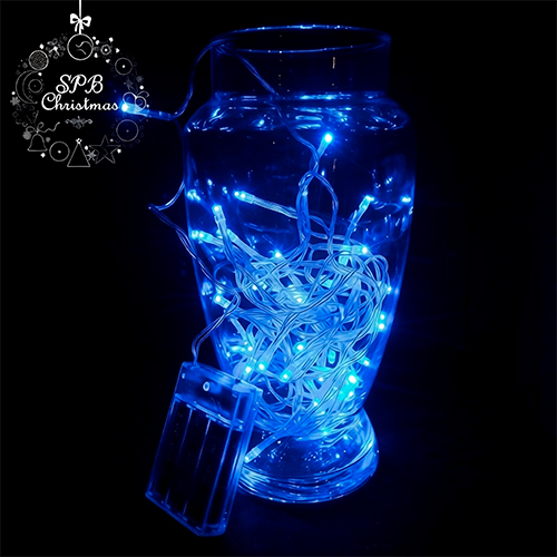 Светодиодная гирлянда нить на батарейках (30LED, 3м) синий