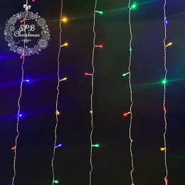 Светодиодная гирлянда занавес HOME PRO (64LED, 1х1м) разноцветная