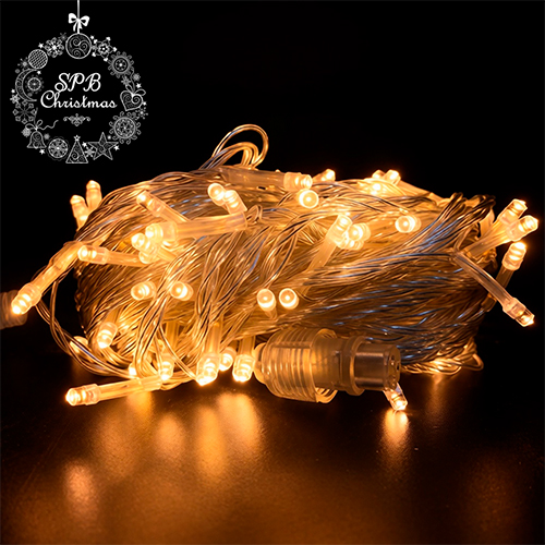 Светодиодная гирлянда нить HOME PRO (100LED, 12м) теплый белый-вспышки белый