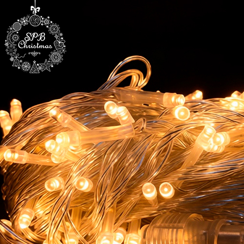 Светодиодная гирлянда нить HOME PRO (100LED, 12м) теплый белый-вспышки белый