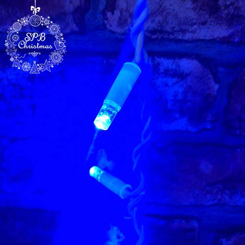 Уличная светодиодная гирлянда бахрома (100LED, 3х0,6м, IP65, белый провод каучук) разноцветная