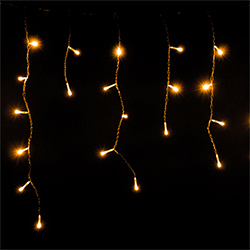 Уличная светодиодная гирлянда бахрома (100LED, 2х0,5м, pro, силиконовый провод) желтый