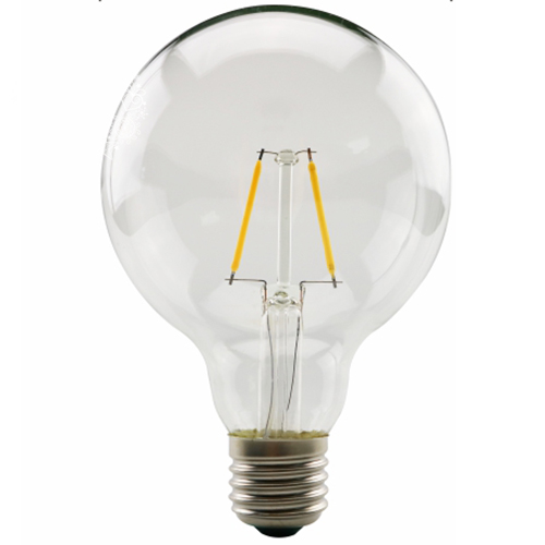 Филаментная ретро лампа Эдисона (Е27, G95мм, 2Вт, 2700К теплый белый)
