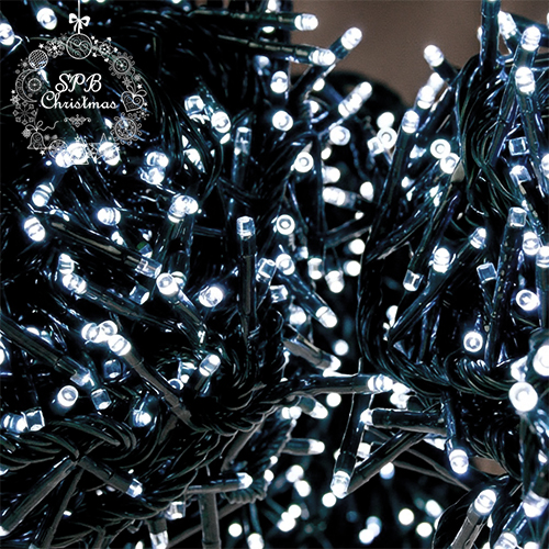 Уличная светодиодная гирлянда нить «Фейерверк» (300LED, 5,5м, IP54, черный провод) белый