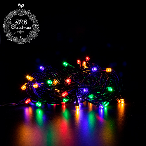Светодиодная гирлянда Нить 70LED (7м,черная) разноцветная