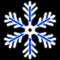 Светодиодная фигура «Снежинка» (60x60см, 142LED, IP44, уличная, эффект бегущей капли) белая-синие лучи 